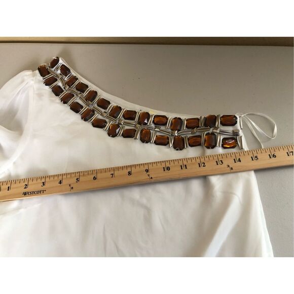 Floyd By Smith Beaded One Shoulder Mini White Dress SZ 12 - Picture 9 of 16